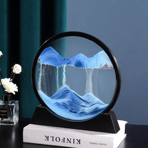 3D Moving Sand Art Picture Round Glass Deep Sea flowing Sand Painting