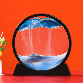 3D Moving Sand Art Picture Round Glass Deep Sea flowing Sand Painting