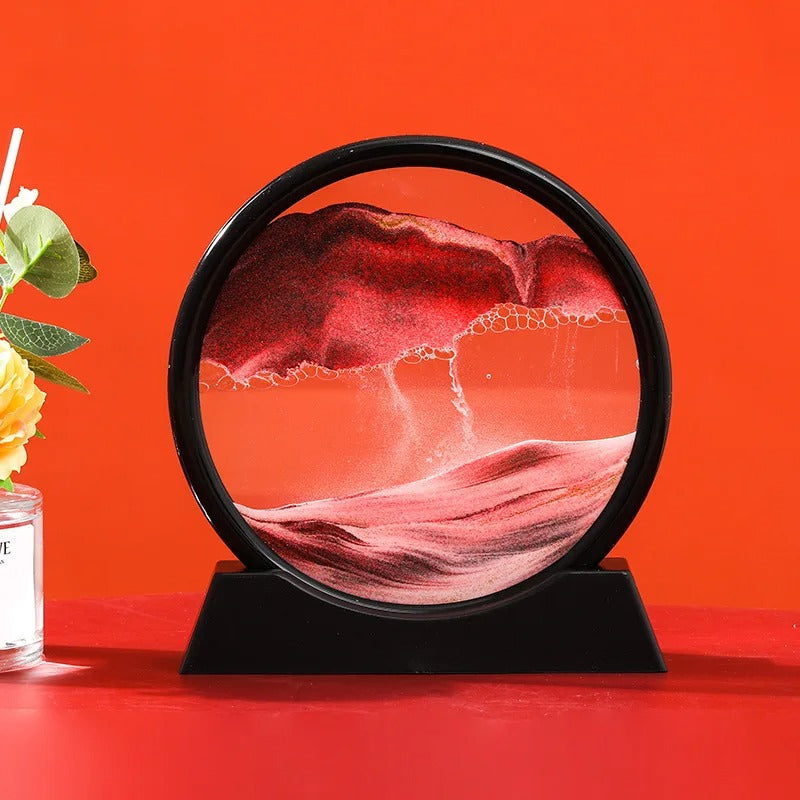 3D Moving Sand Art Picture Round Glass Deep Sea flowing Sand Painting