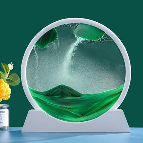 3D Moving Sand Art Picture Round Glass Deep Sea flowing Sand Painting